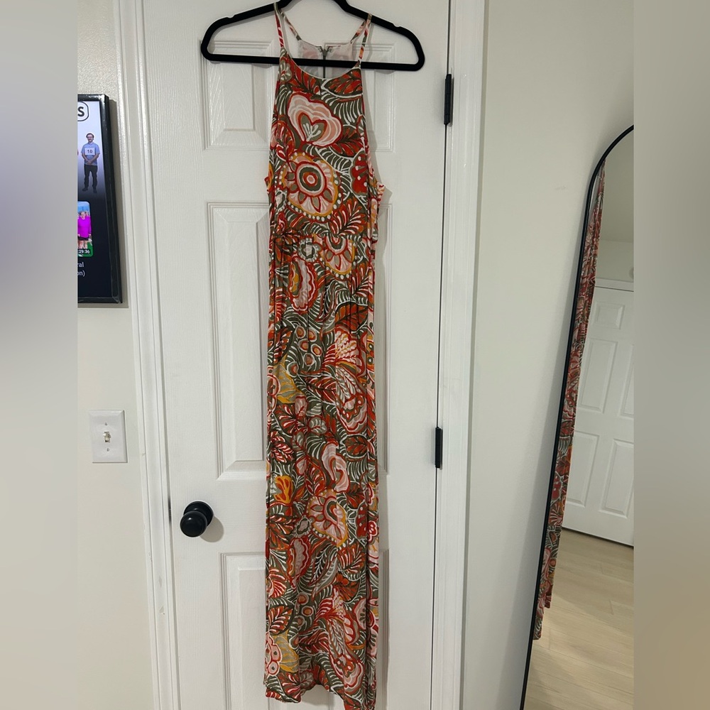 High neck maxi dress